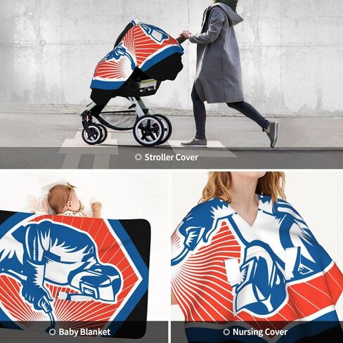 Proud American Welder Baby Car Seat Cover & Breastfeeding Nursing Cover - Breathable Stretch Fabric Multi-Use Nursing Cover for Breastfeeding in Kuwait