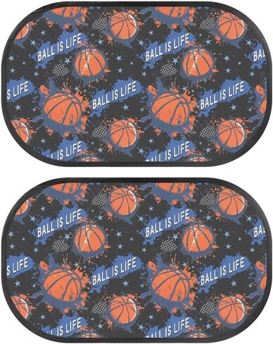 Basketabll Car Sun Shade for Baby Sun Protection 2 Pieces Sun Visor for Kids Easy Install Keep Cool Blocker Foldable Mesh Car Shades for Back Windows Baby Universal Fit SUV Bus Truck in Kuwait
