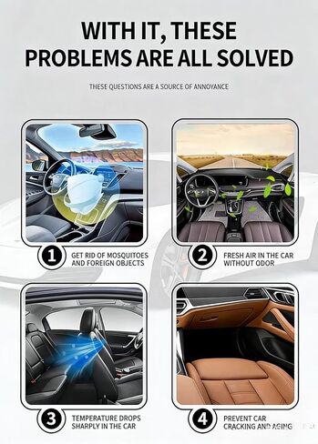4pcs Automotive Window Insect Blocker for Chevy Traverse 2024 2025 (7 Seats), Door Frame Sunshade Elastic Nylon Durable SUV Sedan Accessories,Sedan in Kuwait