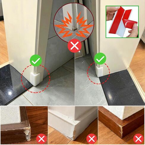 White Baseboard Corners Blocks Self Adhesive, Thickened Rubber Safety Corner Protectors Cushion, Soft Edge Furniture Wall Guards (4 PCS) in Kuwait