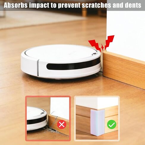 White Baseboard Corners Blocks Self Adhesive, Thickened Rubber Safety Corner Protectors Cushion, Soft Edge Furniture Wall Guards (4 PCS) in Kuwait