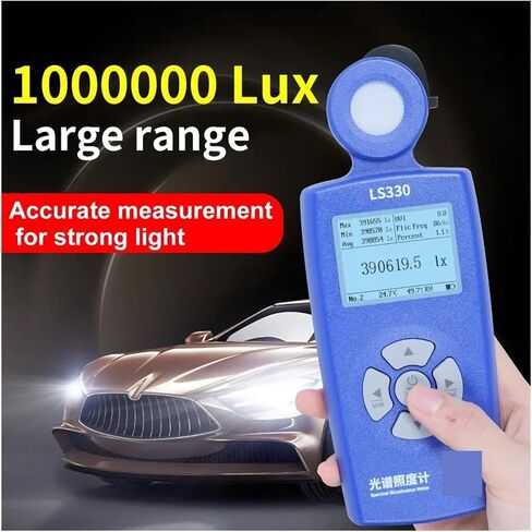 Lux Meter, Light Meter LS330 Spectral Illuminance Luxometer Digital CCT UVI CRI Ra Lx FC Flicker Frequency,for Grow Plants/Photography in Kuwait