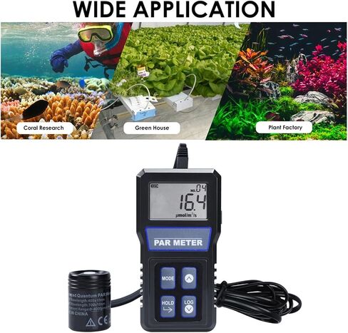 Lux Meter, Light Meter Reef Aquarium IP68 Waterproof Sensor Digital Full Tank PAR PPFD Tester,for Grow Plants/Photography in Kuwait