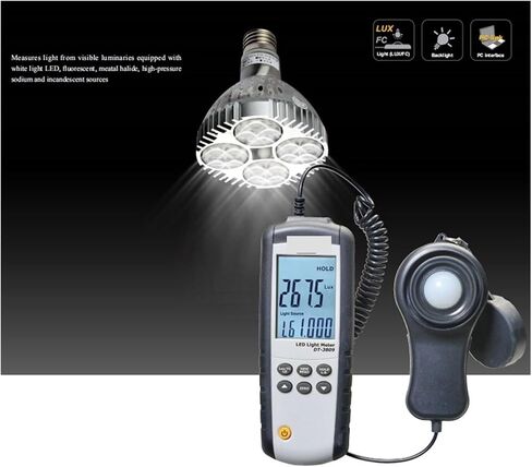 Lux Meter, Light Meter LED 400000 Lux FC Tester Measures Fc Fluorescent Industrial Household Photography,for Grow Plants/Photography in Kuwait
