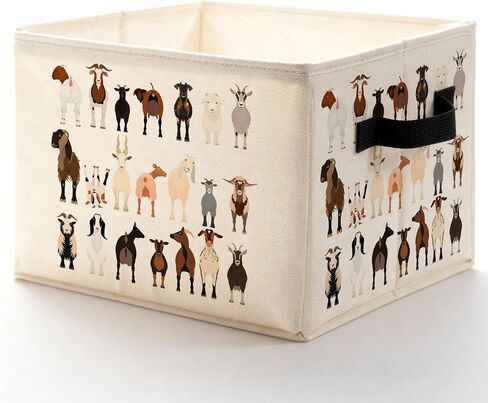 Funny Goat Sheep Animal Storage Bins Box, Toybox for Girls Boys, Gifts for Goat Lovers Foldable Baskets Organizer with Handles for Bedroom Bathroom Home Clothes Toys Books in Kuwait
