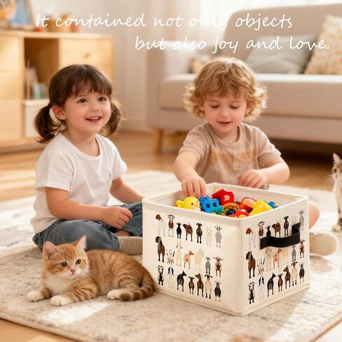Funny Goat Sheep Animal Storage Bins Box, Toybox for Girls Boys, Gifts for Goat Lovers Foldable Baskets Organizer with Handles for Bedroom Bathroom Home Clothes Toys Books in Kuwait