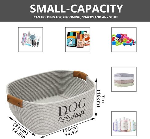 Morezi Durable Cotton Rope Dog Toy Storage, Large Dog Bin, Pet Bed, Puppy Toy Box - Perfect for Organizing Pet Toys, Blankets, Leashes, Clothing and Any Doggie Stuff - Gray in Kuwait