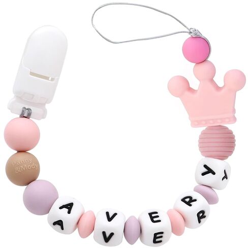 2 Pack Personalized Pacifier Clip with Name for Boy Girl Pacifier Holder | Custom Pacifier Baby Binky Holder with Name Baby Gift in Kuwait