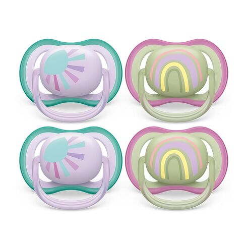 Philips Avent Ultra Air Pacifier - 4 x Light, Breathable Baby Pacifiers for Babies Aged 0-6 Months, BPA Free with Sterilizer Carry Case, SCF085/51 in Kuwait