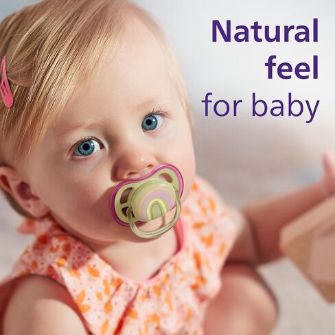 Philips Avent Ultra Air Pacifier - 4 x Light, Breathable Baby Pacifiers for Babies Aged 0-6 Months, BPA Free with Sterilizer Carry Case, SCF085/51 in Kuwait