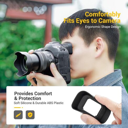 Long Soft Eyecup Eye Cup Eyepiece Viewfinder & 2-Pack RF Mount Body Cap Rear Lens Cover Cap for Canon EOS R3 Mirrorless Camera in Saudi Arabia