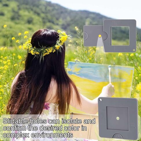 Sliding View Catcher for Artists | 4-Pack adjustable view finder with color isolation dot for proportion and tonal value studies. 3.5" square in Kuwait