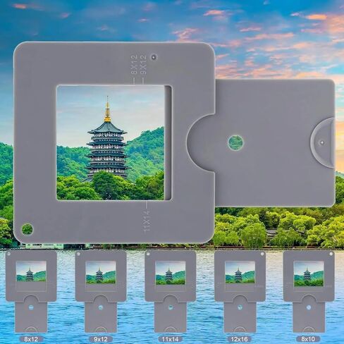 Sliding View Catcher for Artists | 4-Pack adjustable view finder with color isolation dot for proportion and tonal value studies. 3.5" square in Kuwait