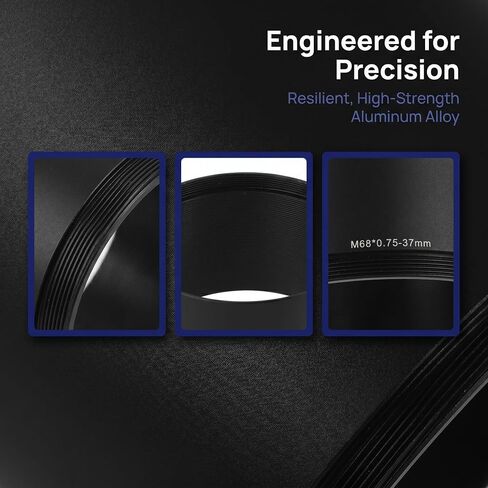 Mm Ring Adapter Telescope, Extension Astrophotography M68x0.75 Tube for Aluminum Alloy Portable Metal Compatible Cameras and Telescopes for Outdoor Astronomy in Kuwait
