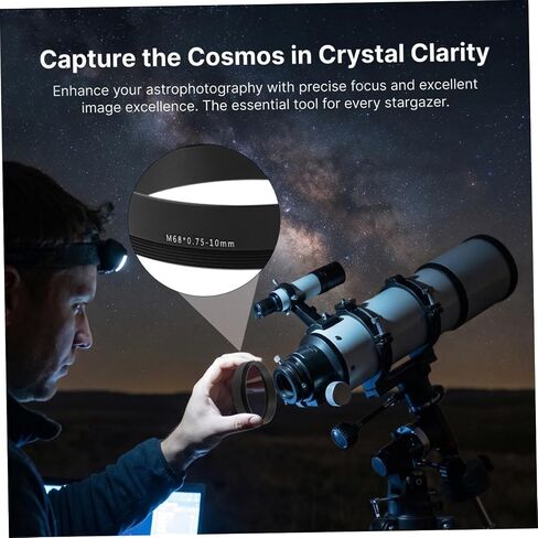 NUOBESTY Telescope Extension Tube Focus Adapter Aluminum Alloy 10mm M68x0.75 and Robust Construction Versatile Compatibility for Camera and Telescopes for Outdoor Astronomy in Kuwait
