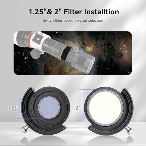 SVBONY SV226 Telescope Filters Drawer, M42-M48 Adapter, 21mm Thickness | for 1.25" 2" Filter,CNC,Anti-light Leaking,Double Magnetic Holder for Deep Sky Photography(1xDrawer 1x1.25"Holder 2x2"Holder) in Kuwait