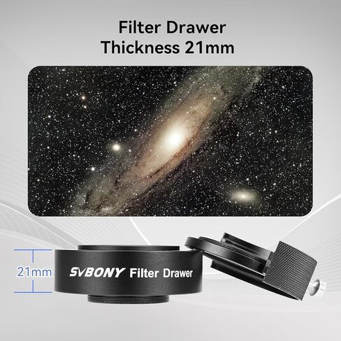 SVBONY SV226 Telescope Filters Drawer, M42-M48 Adapter, 21mm Thickness | for 1.25" 2" Filter,CNC,Anti-light Leaking,Double Magnetic Holder for Deep Sky Photography(1xDrawer 1x1.25"Holder 2x2"Holder) in Kuwait