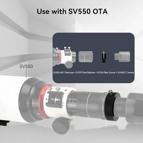 SVBONY SV226 Telescope Filters Drawer, M42-M48 Adapter, 21mm Thickness | for 1.25" 2" Filter,CNC,Anti-light Leaking,Double Magnetic Holder for Deep Sky Photography(1xDrawer 1x1.25"Holder 2x2"Holder) in Kuwait