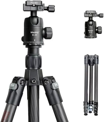 Carbon Fiber Tripod with Ball Head, 59.8" Travel Tripods with Metal Flip Buckle for Camera, Max Load 22lbs in Kuwait