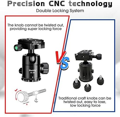 Carbon Fiber Tripod with Ball Head, 59.8" Travel Tripods with Metal Flip Buckle for Camera, Max Load 22lbs in Kuwait
