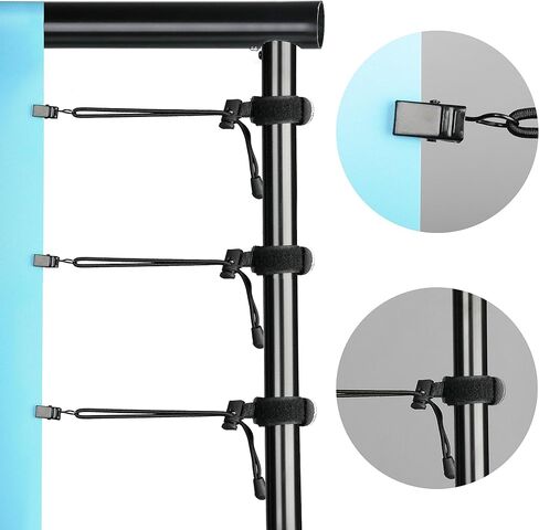 SLOW DOLPHIN Backdrop Background Muslin String Clips Holder Multifunctional for Photo Video Photography Studio 12 Pack, Black in Kuwait