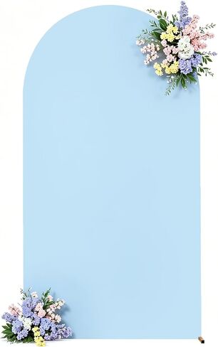 gogoparti 7.2FT Nude Arch Backdrop Cover - Stretchy Spandex Fabric Fitted Round Top Chiara Backdrop Arch Covers for Wedding, Birthday Party, Baby Shower, Photo Booth Photography Decoration in Kuwait