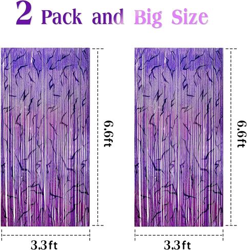 K-Demon Hunters Birthday Sparkly Foil Fringe Curtains Decoration, Demon Purple Energy Pattern Backdrop Holographic Laser 6.6ft Streamer-Korean Idol Movie Decor for Party Birthday Babyshower Bachelor in Kuwait