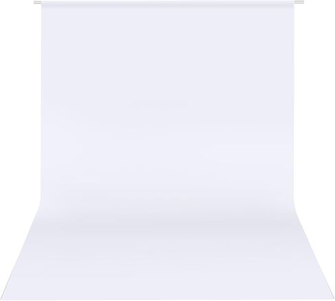 Hemmotop White Photo Backdrop Background 10x8ft | Polyester, Large, Drapes Well, Rod Pocket for Easy Hanging, for Family Photoshoot, Wedding, Birthday, Graduation, Baby Shower in Kuwait
