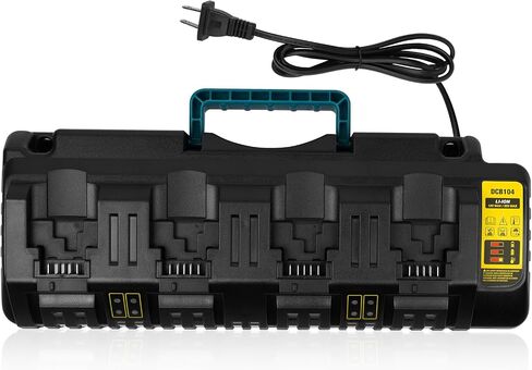 PENGJBATTER DCB104 4-Port Fast Charger with USB Port Compatible for DeWalt 20V/60V Max Battery DCB206 DCB208 DCB205 DCB606 DCB609Y DCB612, Compatible for DeWalt 20V Charger DCB104 DCB107 DCB115 DCB118 in Kuwait