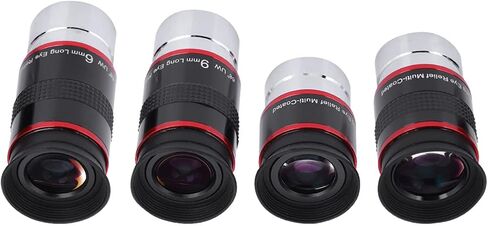 1.25 Inch 68° Ultra Wide Eyepiece Set for Telescope Black Material 4 Piece Set in Kuwait