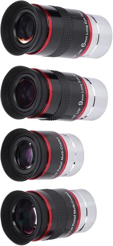 1.25 Inch 68° Ultra Wide Eyepiece Set for Telescope Black Material 4 Piece Set in Kuwait