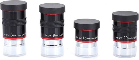 1.25 Inch 68° Ultra Wide Eyepiece Set for Telescope Black Material 4 Piece Set in Kuwait