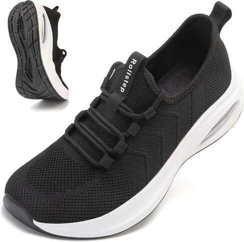 Wide Toe Box Shoes Women Extra Wide Width Sneakers Diabetic Air Cushion Road Running Shoes Ultra Light Wide Tennis Sneakers Gym Training Breathable Walking Shoes Black 37 in Kuwait