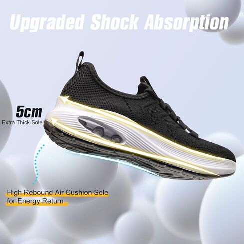 Wide Toe Box Shoes Women Extra Wide Width Sneakers Diabetic Air Cushion Road Running Shoes Ultra Light Wide Tennis Sneakers Gym Training Breathable Walking Shoes Black 37 in Kuwait