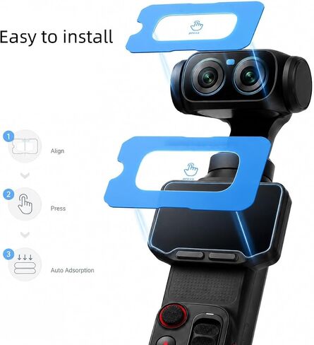 Tempered Glass Screen & Lens Protector for Insta360 Luna Ultra - 9H Hardness, High Transmittance, Dust-Proof, Perfect Fit, Bubble-Free Installation, Superior Protection in Kuwait