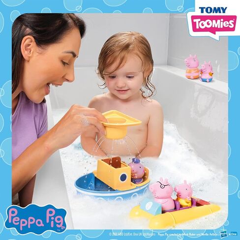 Peppa Pig Water Toys by TOMY Toomies- Peppa’s Boat Adventure Bath Toy Set - Includes 2 Boat Toys and 5 Peppa Pig Figures - 18 Months and Up in Kuwait