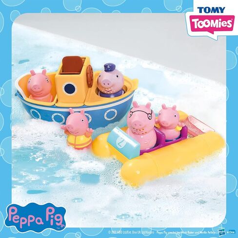 Peppa Pig Water Toys by TOMY Toomies- Peppa’s Boat Adventure Bath Toy Set - Includes 2 Boat Toys and 5 Peppa Pig Figures - 18 Months and Up in Kuwait