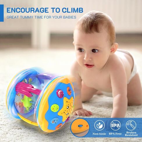 Baby Toys 6 to 12 Months - Musical Projector Rotating Light Up Toys, Tummy Time for Infant 12-18 Months, Learning Toy for Toddler 1 2 3 Years Old, Birthday Gifts for Boys Girls 0-3-6-9-12-18 Month in Kuwait