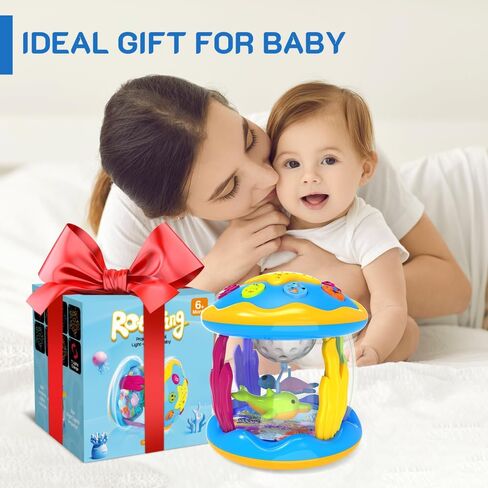 Baby Toys 6 to 12 Months - Musical Projector Rotating Light Up Toys, Tummy Time for Infant 12-18 Months, Learning Toy for Toddler 1 2 3 Years Old, Birthday Gifts for Boys Girls 0-3-6-9-12-18 Month in Kuwait