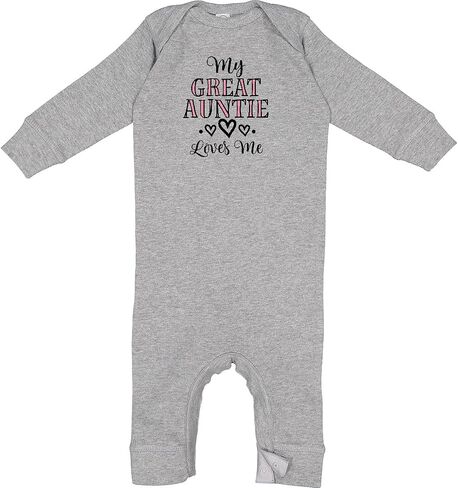 inktastic My Great Auntie Loves Me Girls Hearts Baby Romper Coveralls in Kuwait