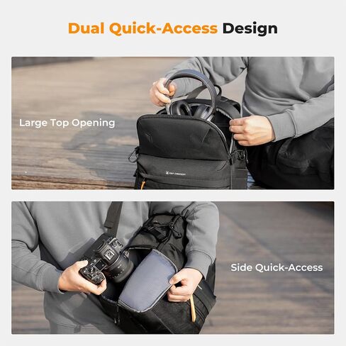 K&F CONCEPT Ultra Lightweight Camera Backpack, Camera Bag with Rain Cover | 2 Cameras+3-5 Lenses, 15.8in Laptop Compartment, with Rain Cover & Tripod Strap, Quick Access, for Canon/Sony/Nikon, B23 in Kuwait