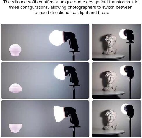 Collapsible Flash Diffuser Dome, Round Head Flash Softbox Light Modifier with 3 Diffusion Modes, Pink Silicone Sphere for V1 AD 100Pro in Kuwait