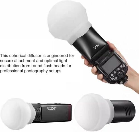 Collapsible Flash Diffuser Dome, Round Head Flash Softbox Light Modifier with 3 Diffusion Modes, Pink Silicone Sphere for V1 AD 100Pro in Kuwait