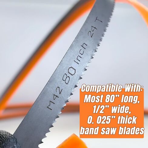 2 Pack 80" Bandsaw Blades, Bi-Metal M42, Band Saw Blades, 24 TPI | Soft Metal Cutting, 80 x 1/2 x 0.025 Inch in Kuwait