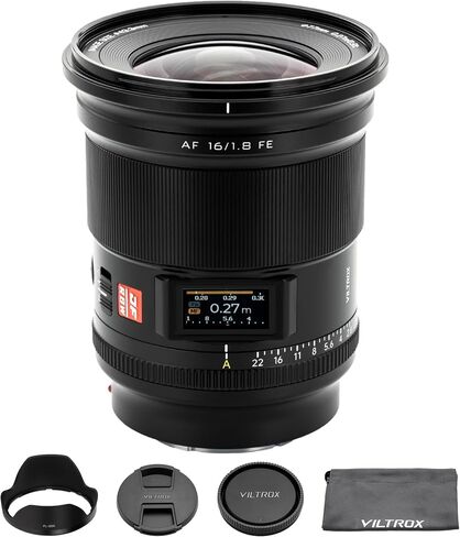 Viltrox AF 16mm F1.8 Full Frame Autofocus Camera Lens Built-in LCD Screen Compatible with Sony E-Mount Mirrorless Cameras a7 a7II a7III a7R a7RII a7RIII a7RIV a7S a7SII a9 a7C (16mm f/1.8) in Saudi Arabia