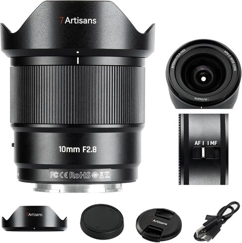 7artisans AF 10mm F2.8 Autofocus APS-C Ultra-Wide Angle Cameras Lens,105.3° Field of View, STM for Vlogging Landscape Street Photography(Sony E) in Kuwait