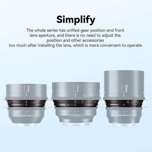 7artisans 85mm T2.0 Large Aperture Full Frame Cine Lens Compatible for Sony E-Mount, Manual Focus Low Distortion Cinema Lens Mirrorless Cameras for Sony A7 Series FX3 A7S3 A7M3 A7M4, Black in Kuwait