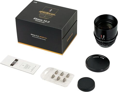 7artisans 85mm T2.0 Large Aperture Full Frame Cine Lens Compatible for Sony E-Mount, Manual Focus Low Distortion Cinema Lens Mirrorless Cameras for Sony A7 Series FX3 A7S3 A7M3 A7M4, Black in Kuwait