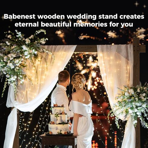 Babenest 7.38FT Square Wooden Wedding Arch Backdrop Stand for Party | Indoor Outdoor, Wedding Arbor for Rustic Ceremony Birthday Bridal Baby Shower Banquet Proposal Scene Garden Decoration in Kuwait