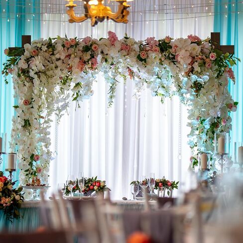 Babenest 7.38FT Square Wooden Wedding Arch Backdrop Stand for Party | Indoor Outdoor, Wedding Arbor for Rustic Ceremony Birthday Bridal Baby Shower Banquet Proposal Scene Garden Decoration in Kuwait